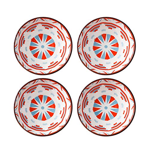 SHUTING2020 Plato de condimento 4 Paquete Cerámica Salsa Dish - Cuencos Dip CURANTOS Colores LUMMARIOS Mayores VATIRSE Ideal para Salsa de Tomate, Soja, Barbacoa y Otra Cena de Fiesta Plato de Ap