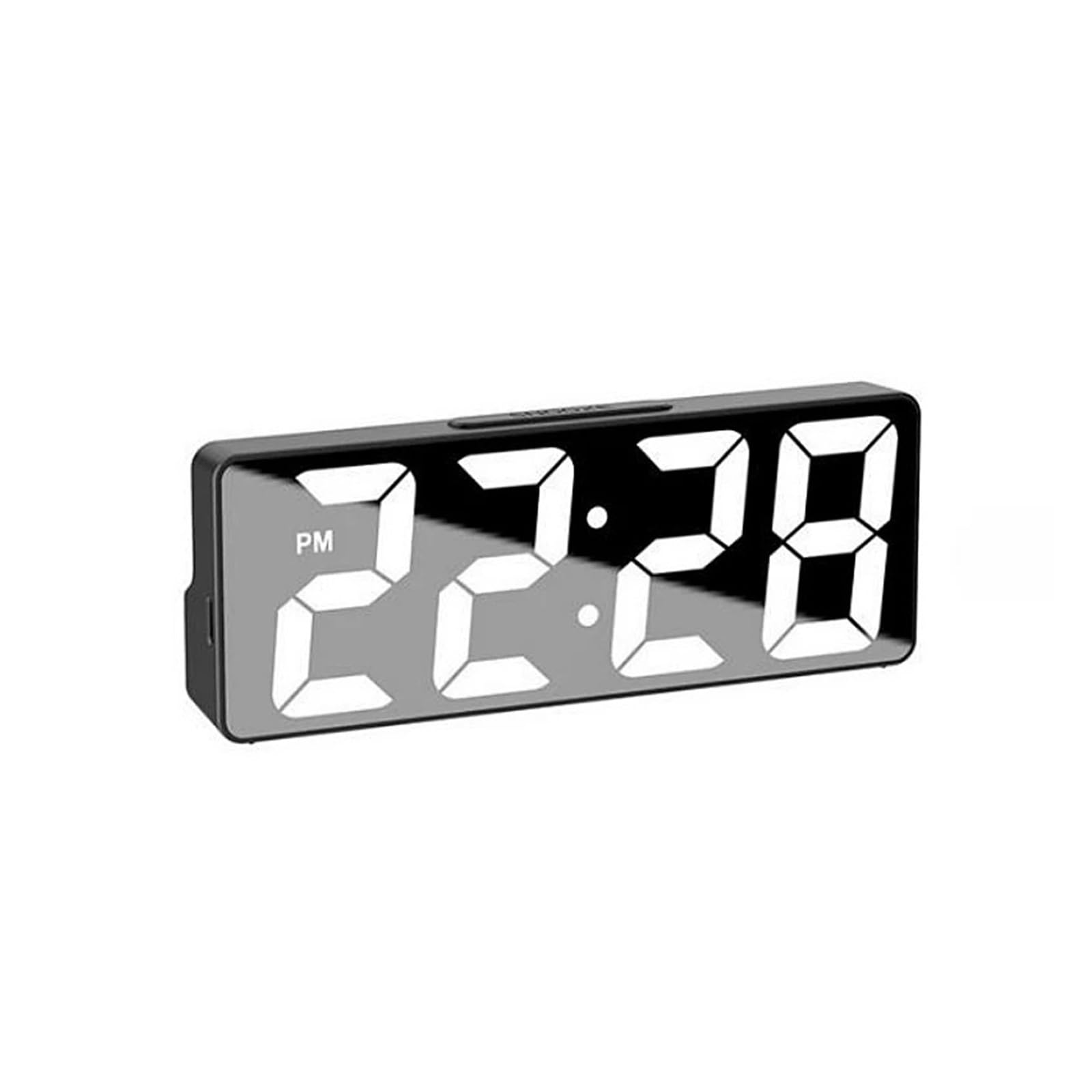POAHNCU Alarm Clock, Voice Control Digital Alarm Clock Temperature Date Display Mode Snooze Night Table,for Heavy Sleeper(Black White)