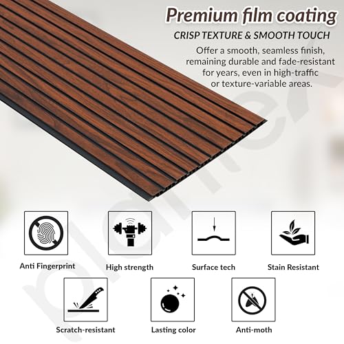 Image of Plantex PVC Wall Panel /Louvers Panel for Wall /3d Wall Panel for Interior Walls Decor /Eco-Friendly Fluted Panel for Wall - Pack of 5 (Teak Brown-12 Inch x 10 Ft)