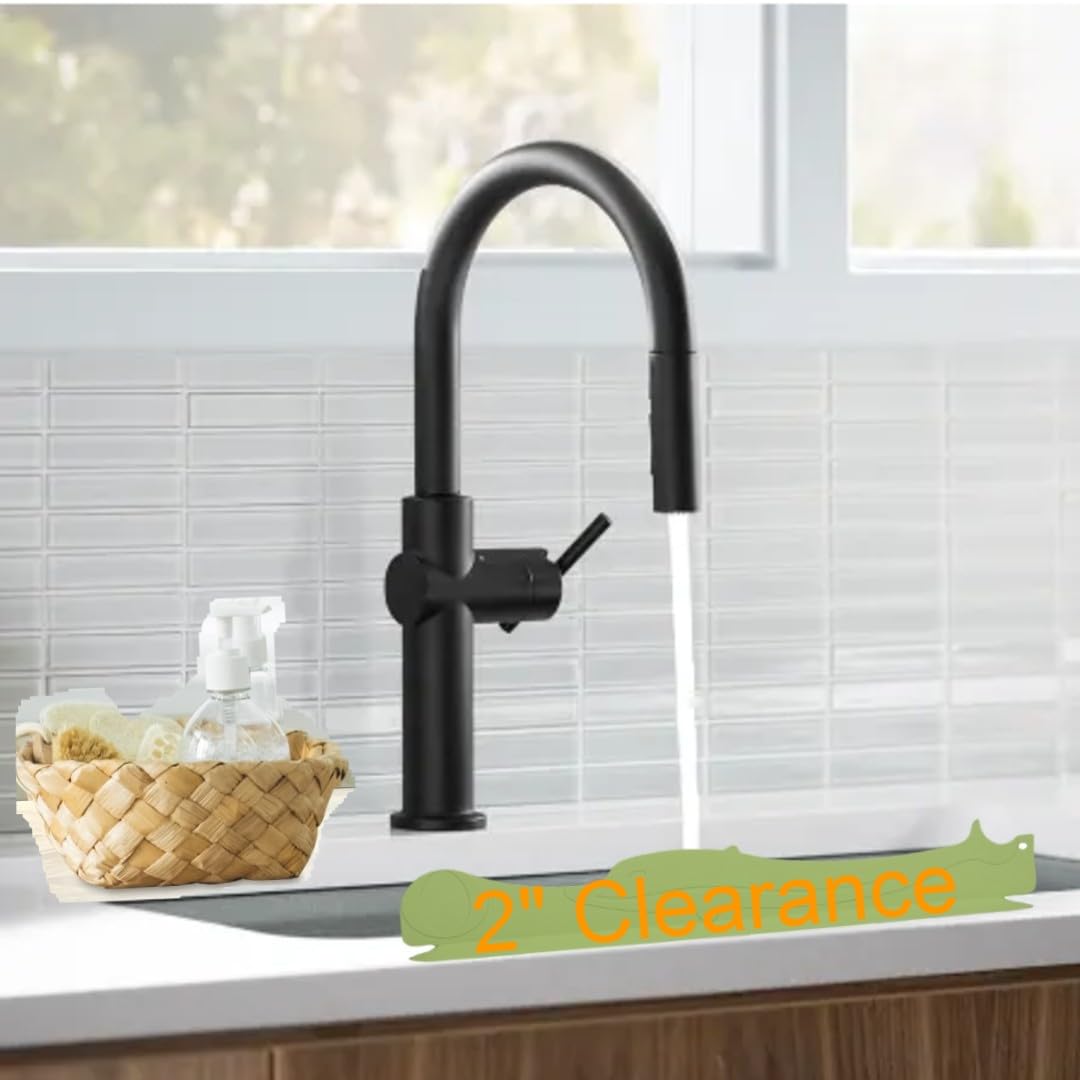 Silicone Kitchen Sink Water Splash Guard for Faucet Sink 17.25 Inch Long 2 Inch Wide 3 Inch High- Counter Island Protectors for Single Standard Sink-Pale Green