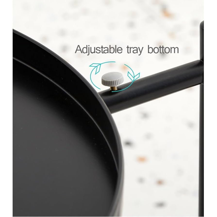 2段 トレイシンプルエレガント丸型 サイドテーブル 色:ホワイト】Altrobene サイドテーブル 2段 丸型 トレイ