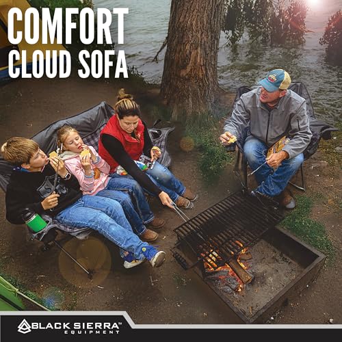 Silla de camping Black Sierra Plush XL acolchada para adultos, asiento plegable sobredimensionado soporte hasta 400 lbs, comodidad con portavasos y bolsa de transporte miniatura 6