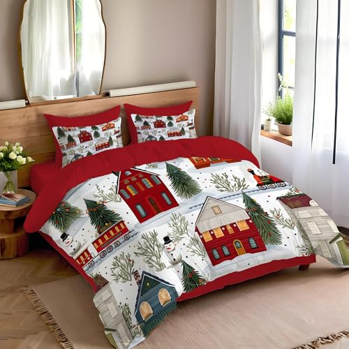 Housse de couette fermeture éclair 220x240cm anti-glisse de Noël - 5