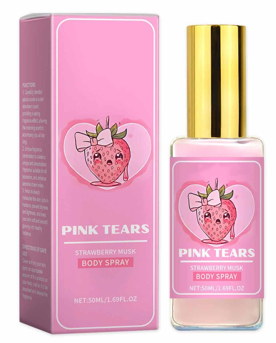 ZIGFRUIT Pink Tears Body Perfume,Fresh Strawberry Body Milk Mist Spray