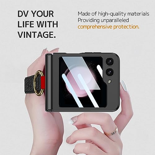 Ninki 01083 Compatible Samsung Galaxy Z Flip 6 Case With Strap & Camera Screen Protector,Shockproof Hard Ultra-Slim Protective Case For Galaxy Z Flip6 Case With Ring,Samsung Z Flip 6 Phone Case Carbon Fiber thumb #3