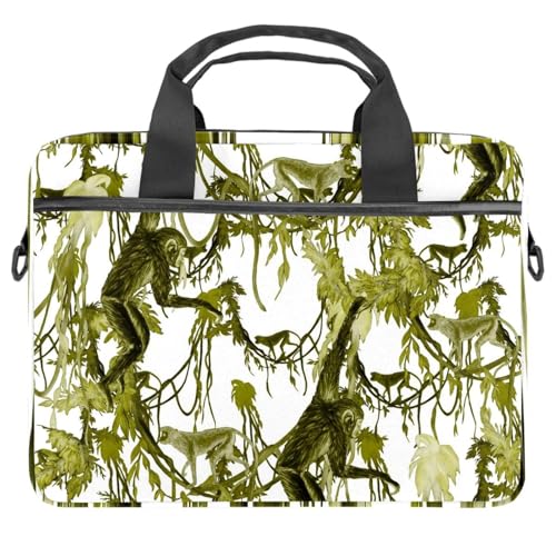 Maletín bandolera de monos tropicales para portátiles de 13.3 y 14 pulgadas