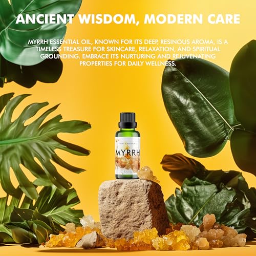 Image of Esslux Myrrh Essential Oil - 100% Pure Natural Myrrh Oil for Skin Care, Aromatherapy & Diffuser | Rich, Earthy Aroma for Relaxation & Meditation - Perfect for Candle & Soap Making - 120 ML