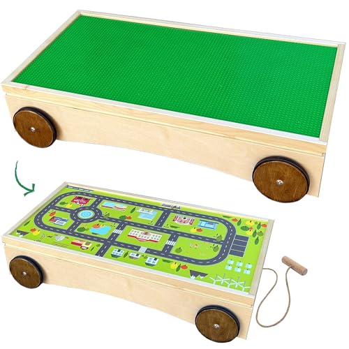 Montessori Natural Wood Multifunction Toddler Activity Table with Storage