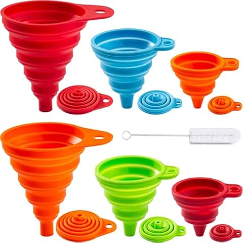 KALAVE 6 Pack Silicone Kitchen Funnels Cover