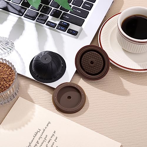 Reusable Coffee Capsule Lids with 150ml/230ml Refillable Ver-tuo Coffee Pods Compatible for Ver-tuo-line Ver-tuo Coffee Machine Capsules Cap with Coffee Scoop and Brush - Thumbnail 2