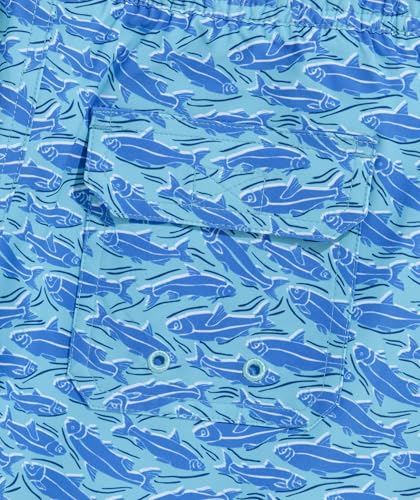 vineyard vines Boys Printed Chappy Swim Trunks, VV Bluff Turqs4