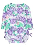 RuffleButts Baby Girls Novelty Baby One Piece - Rash Guard Swimsuit UPF 50+
