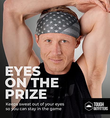 Mens Headband - Sports Running Sweat Head Bands - Athletic Sweatbands Hair Band for Workout, Basketball, Exercise, Gym, Cycling, Football, Tennis, Yoga - Performance Stretch Moisture Wicking Hairband