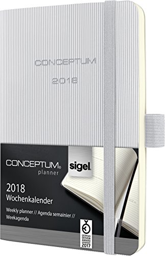 Preisvergleich Produktbild Sigel C1831 Wochenkalender 2018, ca. A6, Softcover, hellgrau, CONCEPTUM - viele Modelle
