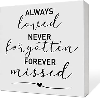 Memorial Gifts for Loss of Loved One, Sympathy Remembrance Bereavement Condolence Gifts for Loss of Mother Father Son Daughter Wife Husband, Memorial Desk Decor Wooden Box Sign, Always Loved