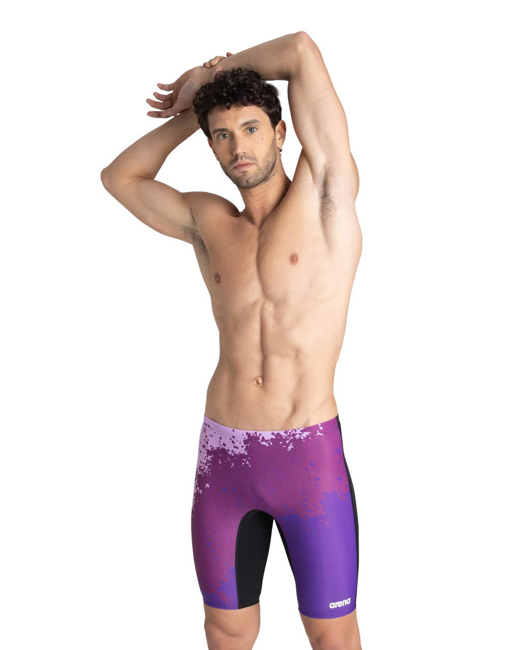 ARENA Men's Team Color Print Jammer Athletic Training Swimsuit Bathing Suit