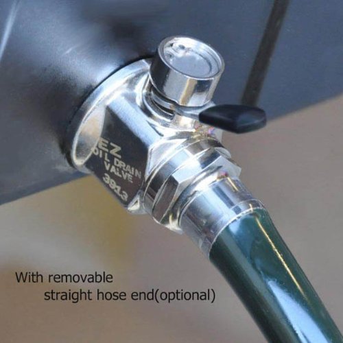 EZ Oil Drain Valve Combo - 1-18 UNF Size With Removable L-Shape Hose For Easy Oil Changes