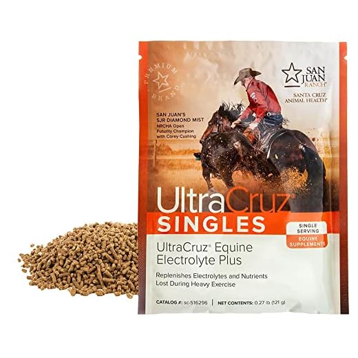 UltraCruz Equine Electrolyte Plus Supplement for Horses, 30 Single Servings, Pellet (30 Day Supply), Brown