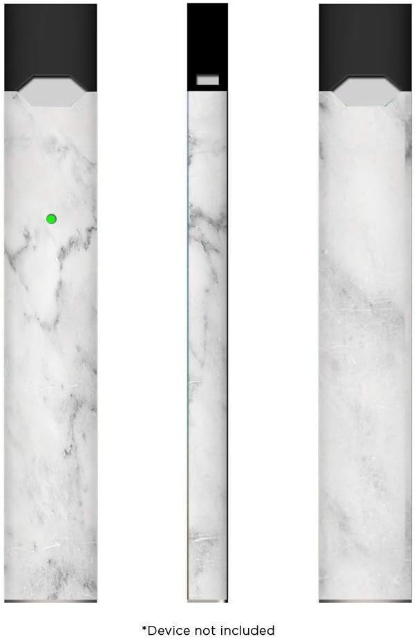 2 Pack Juul Skin Decal for Pax JUUL Spider Man Bat Pineapple American Flag Marble Pattern Protective Sticker for JUUL Wraps Device is Not Included (White Marble)