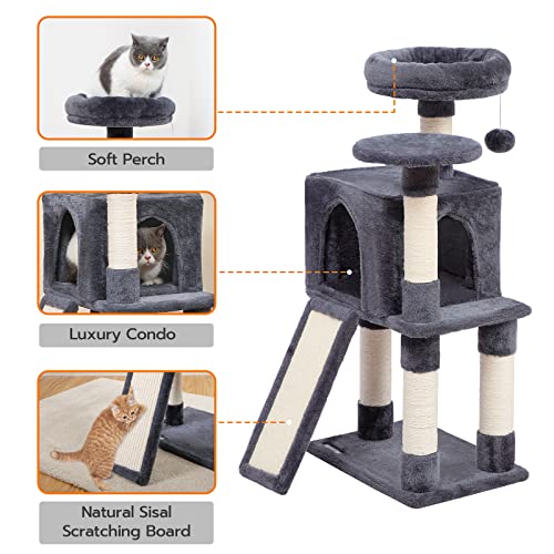 Hoobro Cat Tree, Small Cat Tower With Soft Plush Perch, For Indoor Kittens, 34.6-Inch 3-Tier Cat Condo Furniture With Scratching Posts, With Anti-Tipping, Sturdy Gy09Sct03G1 #TOP3