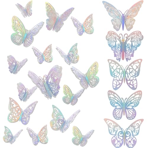 FIHODONE 60 PCS Butterfly Wall Sticker 3D,Butterfly Decorations Room Decor, Cake Decorations,Butterflies for Birthday Wedding Party Wall Decor Aesthetic Bedroom