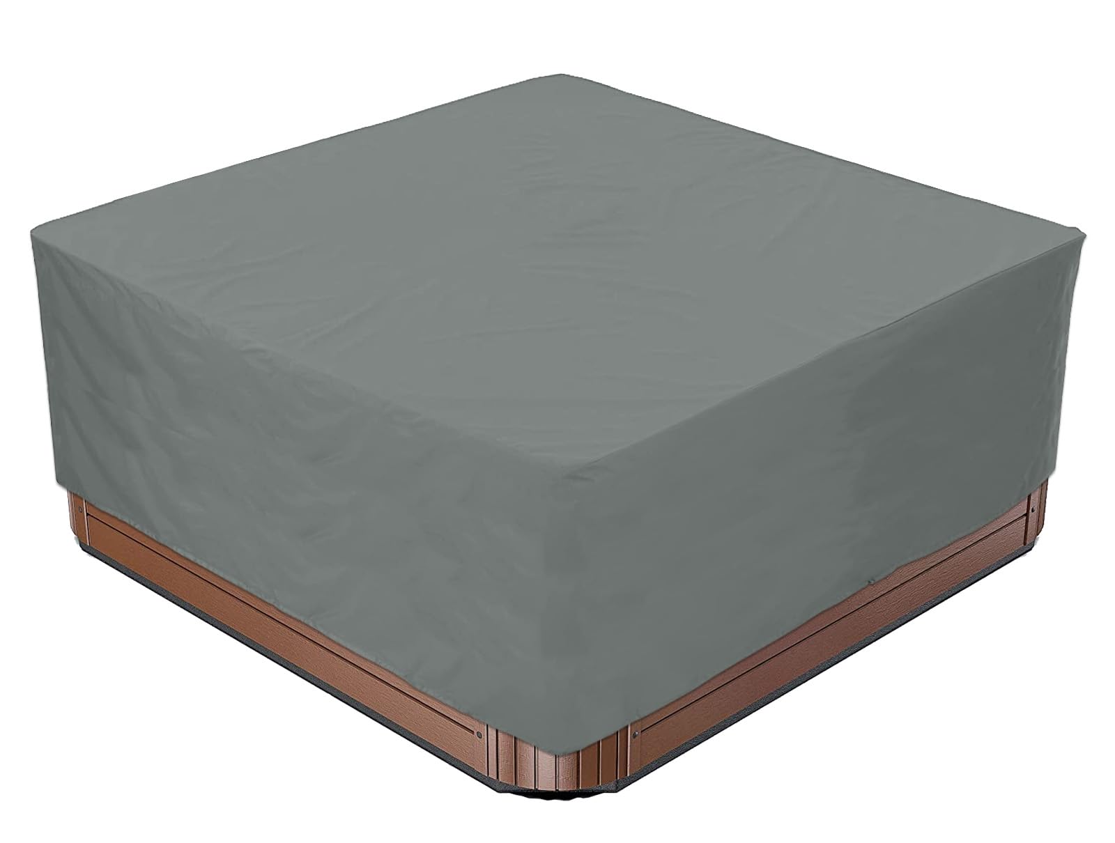BaCover Square Hot Tub Cover, 210D Oxford Waterproof Dustproof SPA Cover Protector Outdoor Furniture Covers for Hot Tub,Grey,244x244x90cm