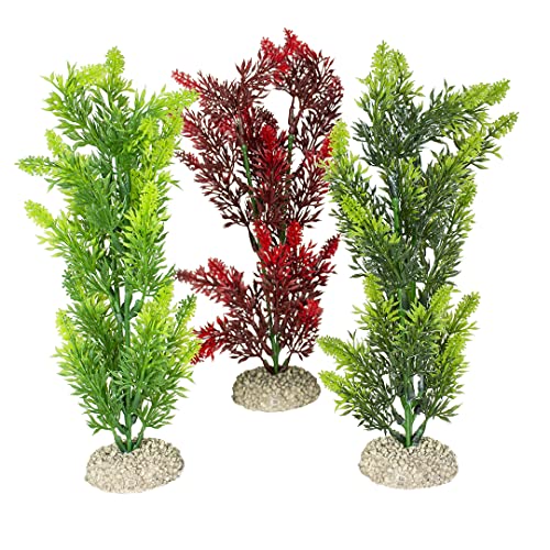 Aqua Della, Elodea Densa Künstliche Pflanze, bunt, aus flexiblem Kunststoff, M, 25 cm, widerstandsfähiger Standfuß, bietet Schuppen und Orte der Reproduktion, geeignet für Aquarien und Terrarien