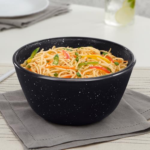 Image of Borosil 1.5 L Serving & Mixing Bowl | Made in India Borosilicate Glass Bowl for Kitchen & Dinning | Bowl for Mixing Dough, Salad, Batter | Microwave & Dishwasher Safe (Pebble Black)