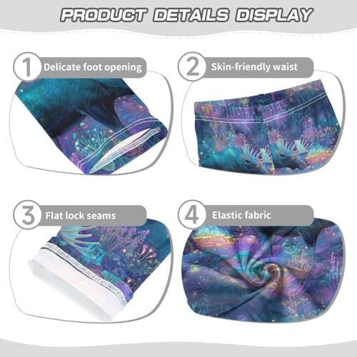 Girls' Athletic Leggings Ankle Length Yoga Dance Pants Kids Teen 4T Neon Moose3