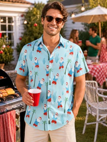 Image of Yoimira Hawaiian Shirts for Men, Print Mens Casual Short Sleeve Button Down Shirts Floral Aloha Beach Shirt