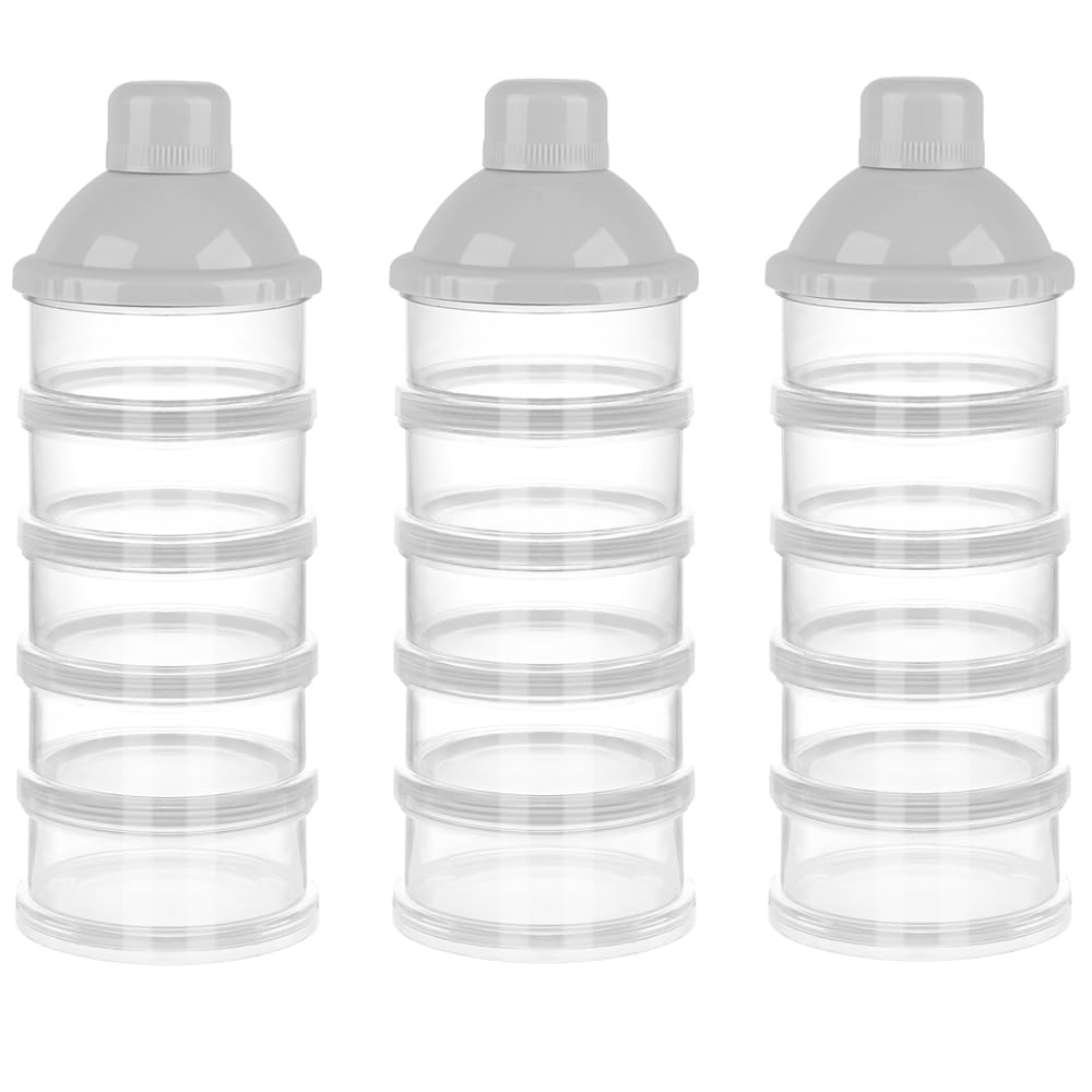 Accmor Formula Dispenser On The Go, 5 Compartments Stackable Formula Container for Travel, Baby Milk Powder Kids Snack Container, BPA Free