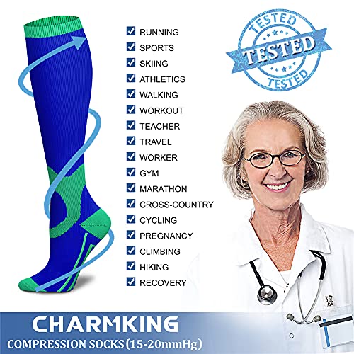 Image of Copper Compression Socks (3 Pairs), 15-20 mmhg is BEST Athletic & Medical for Men & Women, Running, Flight, Travel, Nurses - Boost Performance, Blood Circulation & Recovery