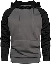 MANLUODANNI Men's Pullover Hoodies Hooded Sweatshirt Patchwork Top Casual Hoody with Kangaroo Pocket