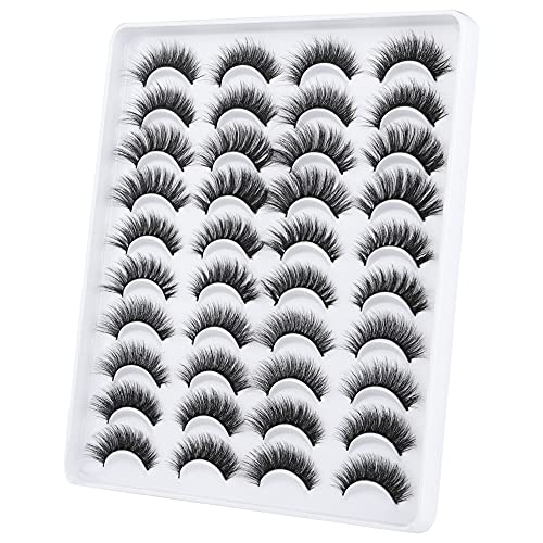 Jimire 20 Pairs False Eyelashes 5 Styles Cat Eye Lashes Pack Fluffy Natural Volume Faux Mink Lashes Packs #TOP3