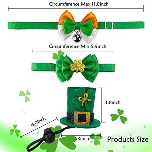 4 Pack St. Patricks Day Small Animal Hats Rabbit Shamrock Irish Bow Tie With Bell Hamster St. Patricks Day Costume For Bunny Hamster Guinea Pig Ferret Sugar Glider S #TOP1