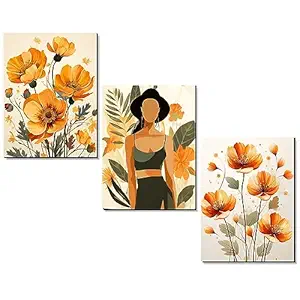 Kalit Kala Decor - Modern Wall Art MDF Panel Painting for Wall Decoration - Wall Paintings for Living Room, Bedroom - Wall Decorative Items (9 x 12 inch, Panel) Set of 3Pan17