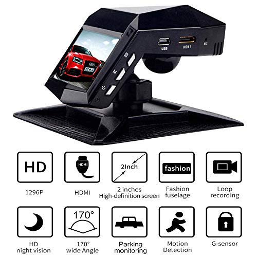 XTMC Verdeckter Fahrrekorder, Parfüm-Mini-Mittelkonsole mit HD-Doppellinse, Dash-Cam für Autos Nachtsicht, 170 ° Weitwinkel, WDR, Schleifenaufzeichnung, G-Sensor, Bewegungserkennung, Parküberwachung