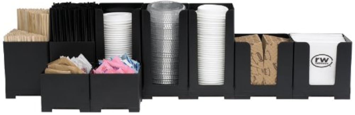 Rattleware Snap Bin Plastic Complete Café Kit - Perfect for Organizing Coffee Condiments - Ideal for a Clean, Professional Cafe Bar Counter