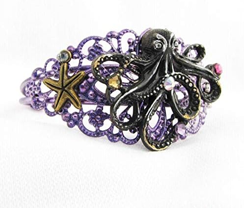 Ursula Octopus Metal Cuff Bracelet Steampunk Under the Sea