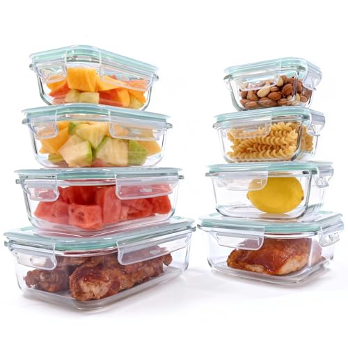 Opiniones y reviews de Tupper de Vidrio que Puedes Comprar On-line. 41 Ribech Juego de 8 Recipientes de Vidrio Herméticos para Meal Prep, Almacenamiento de Alimentos, Aptos para Microondas, Horno, Congelador y Lavavajillas, Libres de BPA, Apilables...