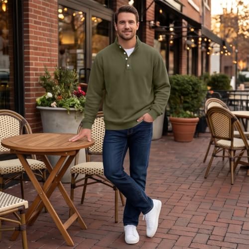 Henley Shirts for Men Long Sleeve Button Big and Tall Funny Tshirt Trendy - image 7