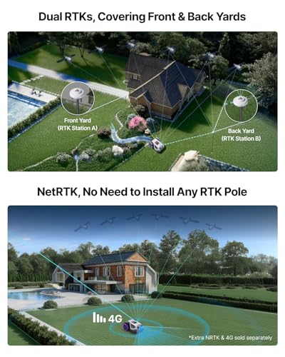 Image of ANTHBOT M9 Pre-Order Set, Robot Lawn Mower Perimeter Wire Free. Includes Garage, NetRTK, 4G Service, RTK Wall Mount Kit, 15pcs Blades. Automatic Mapping Zone Division, 1 /4 Acre, 45% Slope