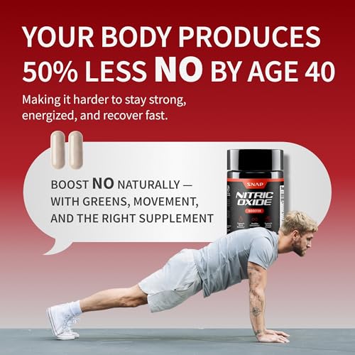 snap supplements nitric oxide supplement with l-arginine to support energy quick recovery heart health muscle growth amp circulation 60 vegetarian capsules 1 month supply