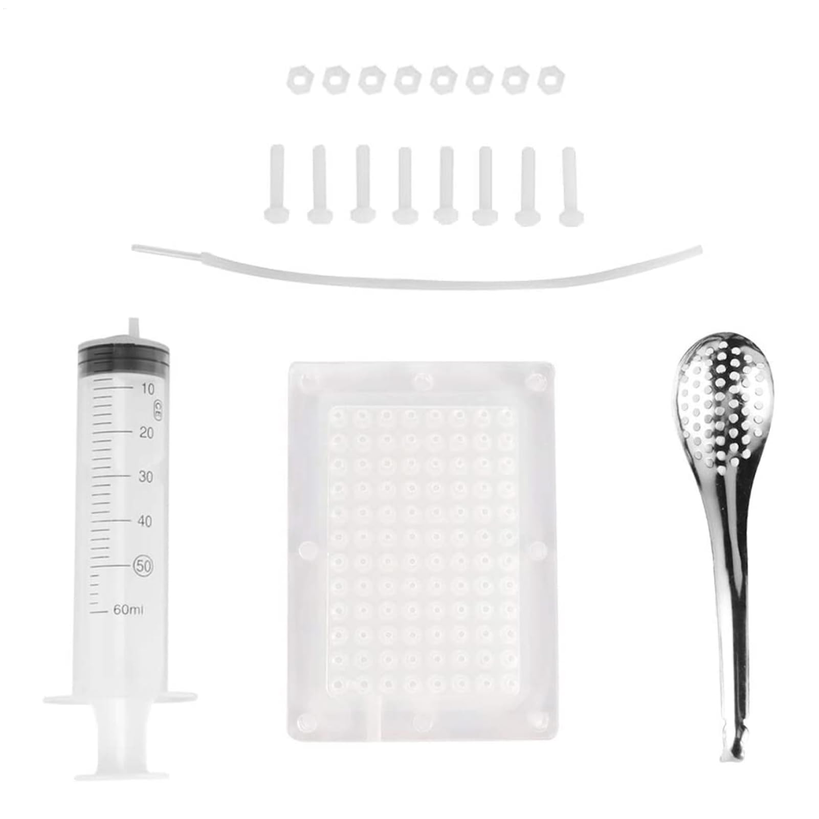 Générique Kit Di Gastronomia Molecolare - Kit Di Spherificazione, Contagocce Di Sferificazione Della Scatola Del Caviale | Adatto per La Produzione Di | Distributore Di Salsa Alle Uova, 100 Foro