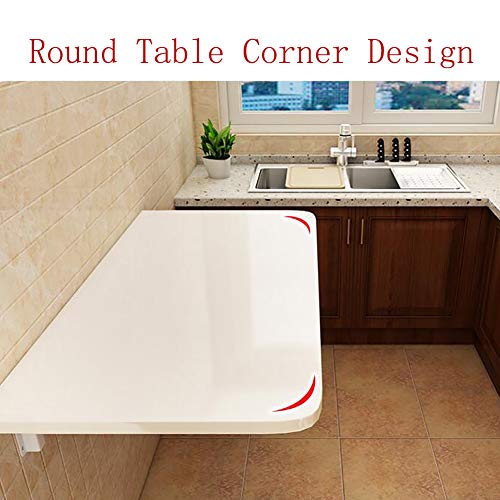 Table murale rabattable blanche de 60 kg max - Petit bureau flottant