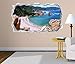 Produktbild 3D Wandtattoo Meer Sardinien Strand Urlaub Ozean Wand Aufkleber Durchbruch Stein selbstklebend Wandbild Wandsticker 11N465, Wandbild Größe F:ca. 140cmx82cm
