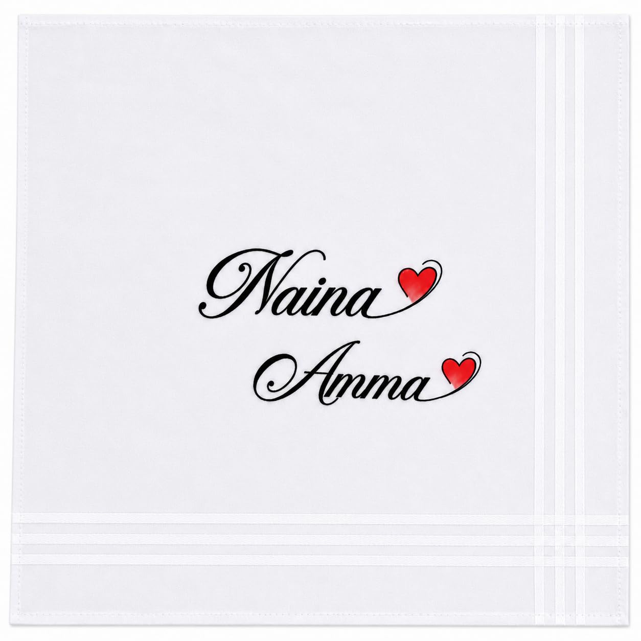 Personalized Name Printed Cotton Handkerchief White-image-16