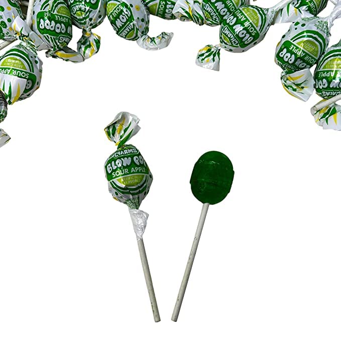 Amazon.com : Chams Gum Pops 2 Lbs Sour Apple Only Lollipop Suckers