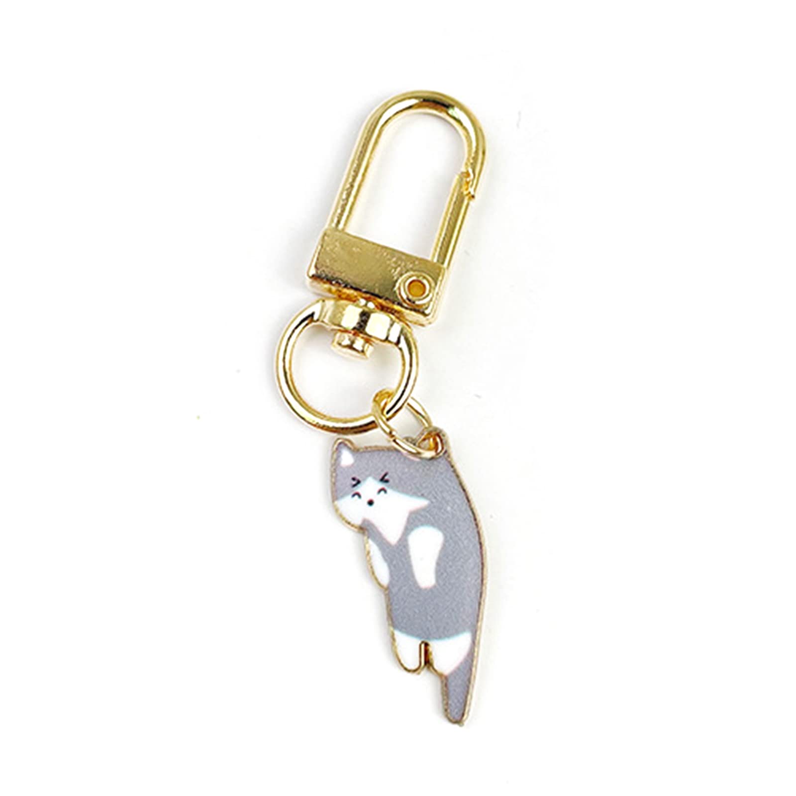 POYAMUSE Lovely Cat Keychain Kitty Keyring for Women Men Pet Memorial Jewelry, Grey Cat, S โ image 1