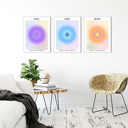 Feoftie Mind Body Soul Wall Art Angel Numbers Poster Y2K Posters Spiritual Wall Art Aura Poster Trendy Wall Decor Affirmation Poster Aura Wall Art Spiritual Wall Decor 16X24 Inch Set Of 3 Unframed #TOP2